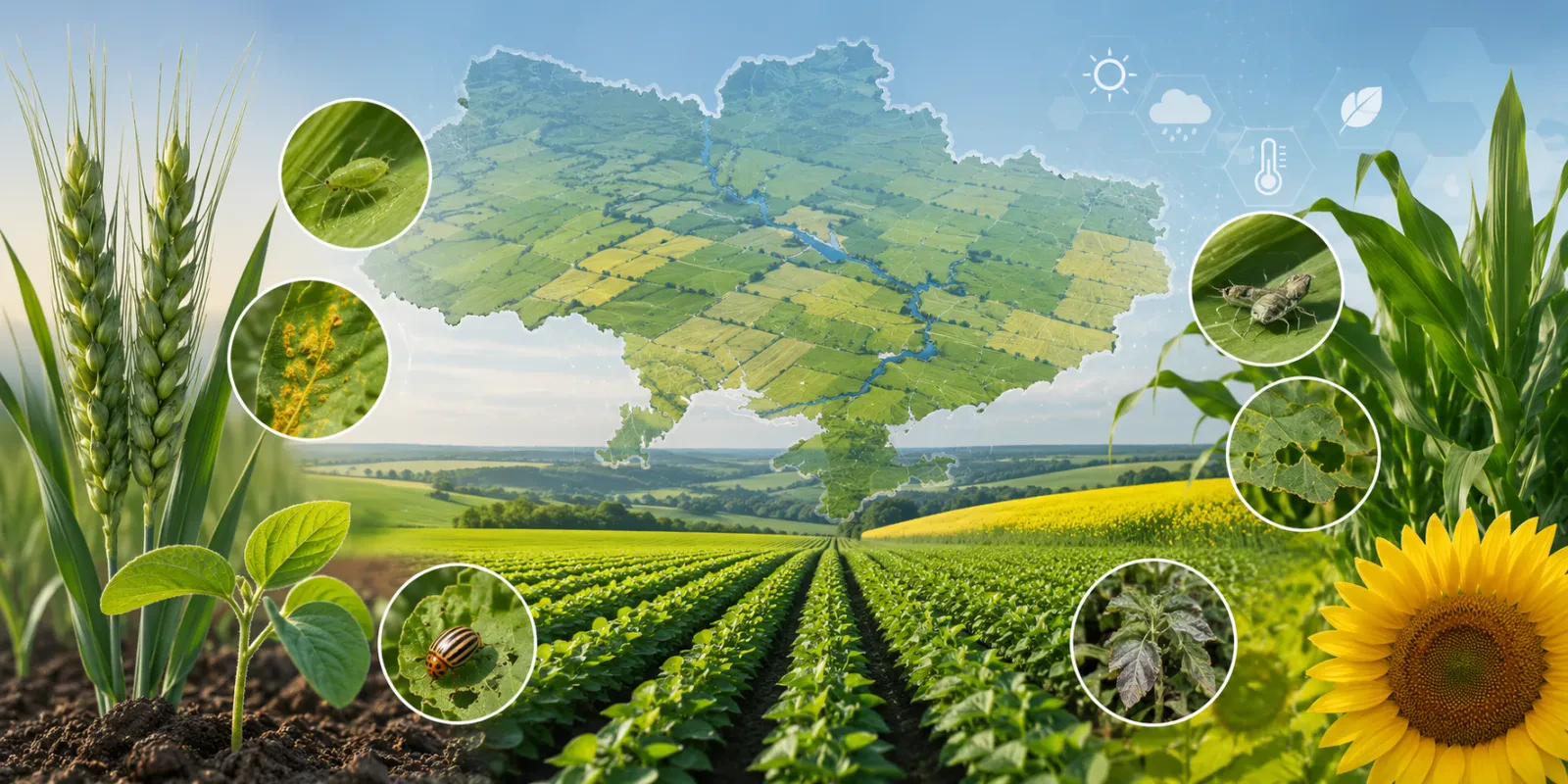 Оперативна інформація щодо фітосанітарного стану посівів сільськогосподарських культур в Україні на 22 червня 2026 р.